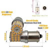 Ibrightstar Newest 9-30V Extremely Bright 1156 1141 1003 Ba15S Led Bulbs Replacement For Turn Signal Rv Lights, Amber Yellow