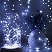 Soltuus 3 Pack Rechargeable 10Ft 30 Led String Fairy Lights, 4 Modes Christmas Silver Coated Copper Wire Starry Lighting, Waterproof Cool White Micro Firefly Moon Light With Usb Cable