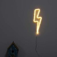 Neon Signs Lightning Bolt Battery Operated And Usb Powered Warm White Art Led Decorative Lights Wall Decor For Living Room Office Christmas Wedding Party Decoration(Nelnb)