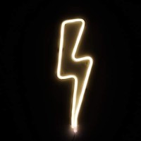 Neon Signs Lightning Bolt Battery Operated And Usb Powered Warm White Art Led Decorative Lights Wall Decor For Living Room Office Christmas Wedding Party Decoration(Nelnb)