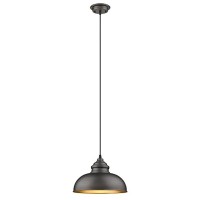 Chloe Lighting Ironclad Industrial-Style 1 Light Rubbed Bronze Ceiling Mini Pendant 12