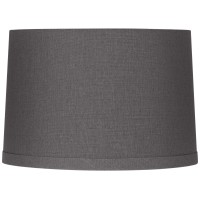 Gray Linen Medium Drum Lamp Shade 15