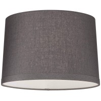 Gray Linen Medium Drum Lamp Shade 15