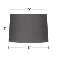 Gray Linen Medium Drum Lamp Shade 15