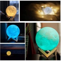 Cpla Moon Lamp For Adults Kids, Moon Night Light 16 Colors Led 3D Printing Moon Light With Stand & Remote/Touch Control And Usb Rechargeable 5.9Inch (Standard Size)