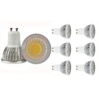 Gu10 Led Bulbs Gu10 5W Cob Led Bulbs Spotlight Bulb Gu10 Base 5W 110V Not Dimmable,5W (Equivalent To 35W Halogen Bulb),Warm White 3000K,6 Pack