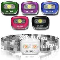 Blitzu Led Headlamp Flashlight Camping Accessories For Kids. Bright Cree Outdoor Headlight Headlamps. Head Lamp With Red Safety Light. For Running, Camping, Reading, Hiking At Night Time. White