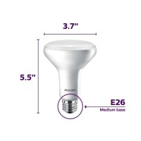 Philips Led Dimmable Br30 Light Bulb: 650-Lumen, 5000-Kelvin, 11-Watt (65-Watt Equivalent), E26 Base, Frosted, Daylight, 3-Pack