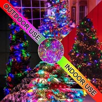 Jmexsuss Christmas Tree Lights Multicolor Clear Wire Outdoor Indoor, 200 Led Multicolor Christmas Lights, 66Ft Colorful Christmas Lights Plug In For Christmas Bedroom Tree Room Party Xmas Decorations