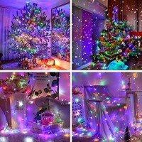 Jmexsuss Christmas Tree Lights Multicolor Clear Wire Outdoor Indoor, 200 Led Multicolor Christmas Lights, 66Ft Colorful Christmas Lights Plug In For Christmas Bedroom Tree Room Party Xmas Decorations