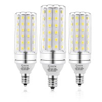 E12 Led Bulbs, 12W Led Candelabra Bulb 100 Watt Equivalent, 1200Lm, Decorative Candelabra Base E12 Corn Non-Dimmable Led Chandelier Bulbs, 6000K Daylight Deluxe Led Lamp, Pack Of 3