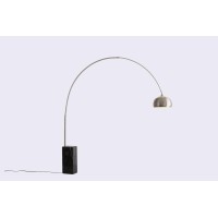 Whiteline Modern Living Wesley Floor Lamp Aluminum And Black Marble Base