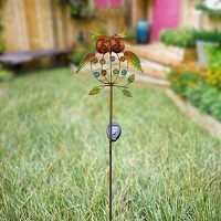 Take Me Garden Solar Lights Outdoor,Solar Powered Stake Lights Great Gifts- Metal Owl Led Decorative Garden Lights For Walkway,Pathway,Yard,Lawn (Green)