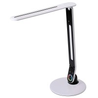 Pureoptics Led Dimmable Desk Lamp With Digital Screen, 5 Brightness Levels, Adjustable Head (Vled1601-Bk)