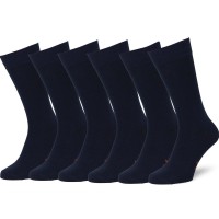 Easton Marlowe Mens Classic Cotton Solid Color Dresscrew Socks - 6Pk 3-2, Dark Navy, Solid, Flat Knit Size 6-9 Us M Shoe