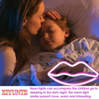 Xiyunte Pink Lip Neon Sign, Battery Or Usb Operated Led Lip Neon Light For Valentines Decorations, Lip Neon Light Sign For Girl'S Room, Dorm, Bedroom, Party, Wedding Anniversary, Home Decor