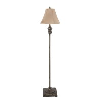 Decor Therapy Alice Traditional Floor Lamp, Antique Gesso 60