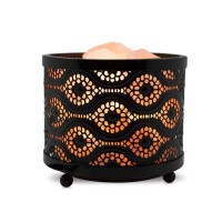 Himalayan Glow Natural Himalayan Lamp With Salt Chunks In Mosaic Design Metal Basket Night Light