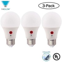 Triglow T95203-3 Led Dusk-To-Dawn A19 Bulb, 9W (60W Equivalent) 800 Lumen, Non-Dimmable, Daylight 5000K, Dusk-To-Dawn Led Bulbs, 3-Pack