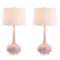 Jonathan Y Jyl1079Aset2 Set Of 2 Table Lamps Bette 285 Glass Teardrop Led Table Lamp Contemporary Bedside Desk Nightstand La