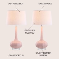 Jonathan Y Jyl1079Aset2 Set Of 2 Table Lamps Bette 285 Glass Teardrop Led Table Lamp Contemporary Bedside Desk Nightstand La