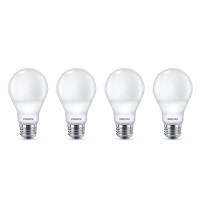 Philips Led Dimmable A19 Light Bulb With Warm Glow Effect 800-Lumen, 2200-2700 Kelvin, 9.5-Watt (60-Watt Equivalent), E26 Base, Frosted, Soft White, 4-Pack