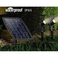 Led Solar Powered Landscape Spotlights, Dllt Waterproof Outdoor Landscaping Lights, 2-In-1 Solar Garden Exterior Wall Light For Tree Flag Yard Pool Lawn Driveway Security Lamps, Wireless Daylight