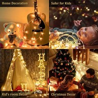 Jmexsuss Warm White Christmas Lights Indoor, 33Ft 100 Led Christmas String Lights Indoor Outdoor Waterproof Clear Wire, 8 Modes Fairy Twinkle Lights Plug In For Christmas Tree House Room Bedroom Decor