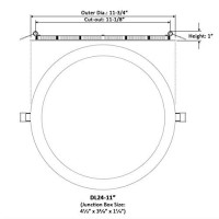 Led Fantasy 11-Inch 24W 120V Recessed Ultra Thin Ceiling Led Light Retrofit Downlight Wafer Panel Slim Ic Rated Etl Energy Star 1920 Lumens (5000K, 1 Pack)