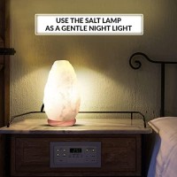 Himalayan Glow White Salt Crystal Lamp,Natural Salt Night Light,Hand Crafted Salt Lamp With Neem Wooden Base,Salt Lamp Bulb,(Etl Certified) Dimmer Switch | 5-7 Lbs