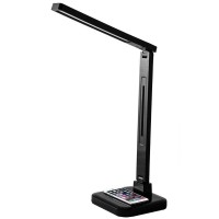 Pureoptics Led Qi Wireless Charging Led Desk Lamp, Dimmable, Black (Vled1700)