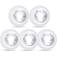 Battery Operated Lights Tap Lights Led Push Lights Stick On Lights Portable Under Cabinet Lighting Wireless Kitchen Closet Counter Night Lights 5 Pack, White, Cool Light