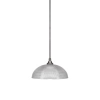 Stem Mini Pendant With Hang Straight Swivel Shown In Brushed Nickel Finish With 13 Clear Glass