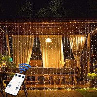 Jmexsuss 300 Led Remote Control Curtain Lights, Plug In Fairy Curtain Lights Outdoor, Window Wall Hanging Curtain String Light For Bedroom Backdrop Wedding Party Indoor Christmas Decor (Warm White)