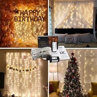 Jmexsuss 300 Led Remote Control Curtain Lights, Plug In Fairy Curtain Lights Outdoor, Window Wall Hanging Curtain String Light For Bedroom Backdrop Wedding Party Indoor Christmas Decor (Warm White)