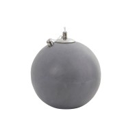 The gray rounded oil lamp is minimal and sleek Designed as a stark eyecatching orb this modern piece of decor is perfect to add some sheek to your outdoor space