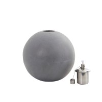 The gray rounded oil lamp is minimal and sleek Designed as a stark eyecatching orb this modern piece of decor is perfect to add some sheek to your outdoor space