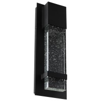 Sunlite Led Wall Sconce With Rain Glass Panel, 9 Watts, 450 Lumens, Indoor/Outdoor, Black Finish, Ada Compliant, 3000K Warm White, Etl Listed