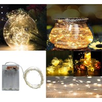 Bxroiu 2 X 50Leds Fairy Lights Battery Operated Silver Wire 2 Mode Chains String Lights For Bedroom Christmas Party Decoration