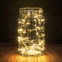 Bxroiu 2 X 50Leds Fairy Lights Battery Operated Silver Wire 2 Mode Chains String Lights For Bedroom Christmas Party Decoration