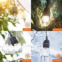 Addlon 48 Ft Outdoor String Lights Commercial Grade Weatherproof Strand, 18 Edison Vintage Bulbs, 15 Hanging Sockets (3 Spare Bulbs), Etl Listed Heavy-Duty Decorative Christmas Lights For Patio Garden