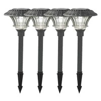 Plow & Hearth 11895Bk Solar Garden Path Lights, Black