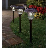 Plow & Hearth 11895Bk Solar Garden Path Lights, Black