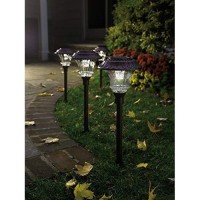 Plow & Hearth 11895Bk Solar Garden Path Lights, Black