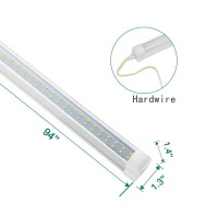 Shopled 8Ft Led Shop Lights Fixture - 72W 9360Lm 6000K Cool White, Flat Dual Row T8 Led Tube Lights, 8 Foot Led Shop Lights For Garage, Warehouse, 4 Pack