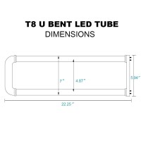 Romwish U Bend Led Tube Light, T8 T12, 18W(40W Equivalent), 5000K Daylight, 2000Lm, Fluorescent Light Tube Replacement, Remove Ballast, Dual-Ended Powered, Clear Cover, 4 Pack