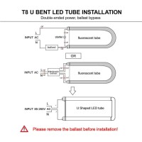 Romwish U Bend Led Tube Light, T8 T12, 18W(40W Equivalent), 5000K Daylight, 2000Lm, Fluorescent Light Tube Replacement, Remove Ballast, Dual-Ended Powered, Clear Cover, 4 Pack