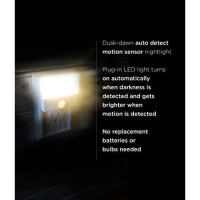 Westek Senti Led Motion Sensor Night Light - Indoor Plug-In Dusk/Dawn Automatic Night Light - Illuminate Dark Areas Of Your Home, Warm Glow, Energy Efficient, Ultra-Slim, Cool-Touch - 2 Lumens