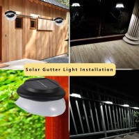 Smy Gutter Lights Solar Powered Outdoor Solar Patio Decor Lights With Adjustable Bracket Waterproof Solar Fence Lights For Eav