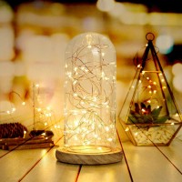 Bxroiu 2 X 20Leds Fairy Lights Battery Operated Silver Wire 2 Mode Chains String Lights For Bedroom Christmas Party Decoration